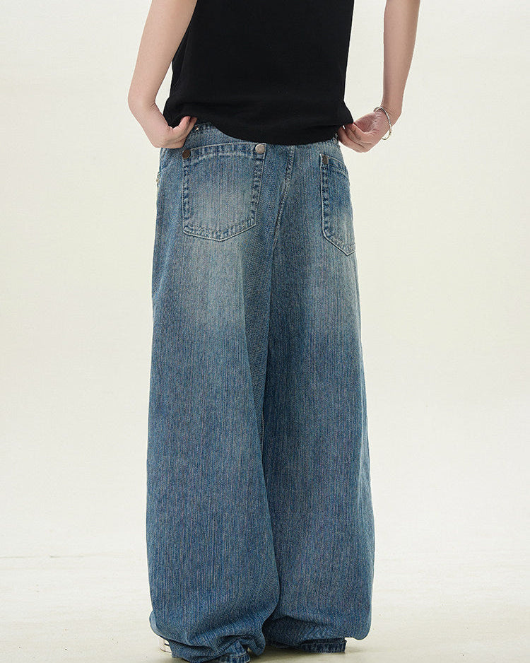 Jeans Larghi Uomo Dritti Vintage