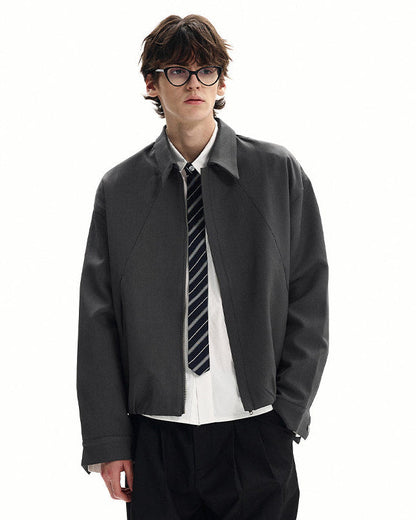 Giubbotto Uomo con Zip in Misto Lana