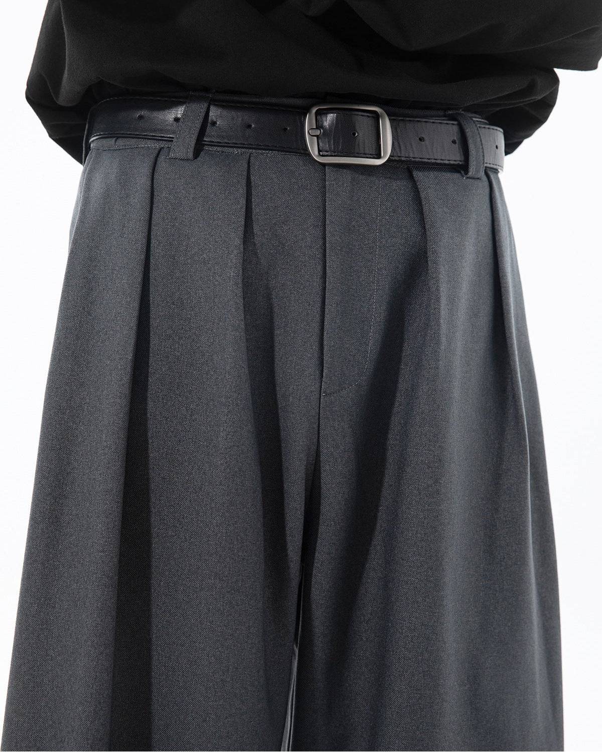 Pantaloni Larghi Uomo con Pinces in Cotone