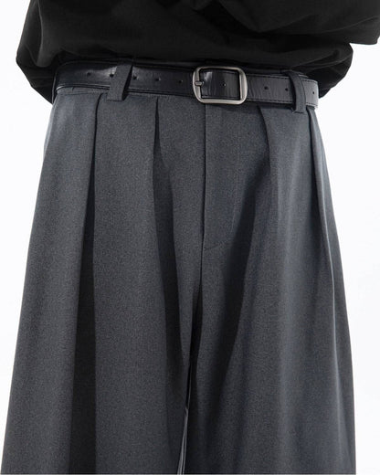 Pantaloni Larghi Uomo con Pinces in Cotone