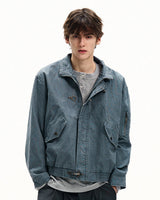 Giubbotto Uomo con Fibbie in Twill di Cotone