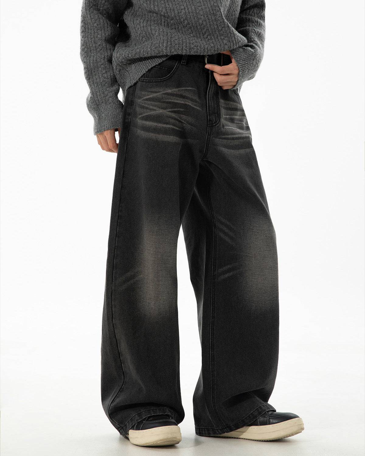 Jeans Uomo Dritti Sfumati