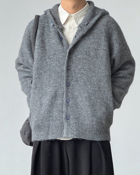 Cardigan Uomo Collo Alto in Lana
