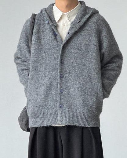 Cardigan Uomo Collo Alto in Lana