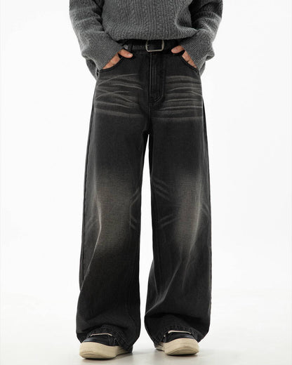 Jeans Uomo Dritti Sfumati