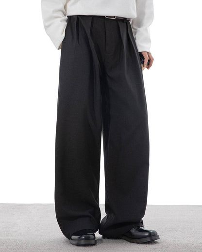 Pantaloni Larghi Uomo con Pinces in Cotone