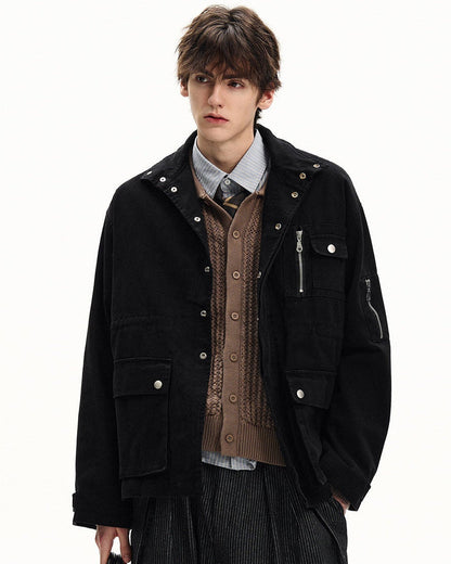 Field Jacket Uomo Utility in Cotone Washed