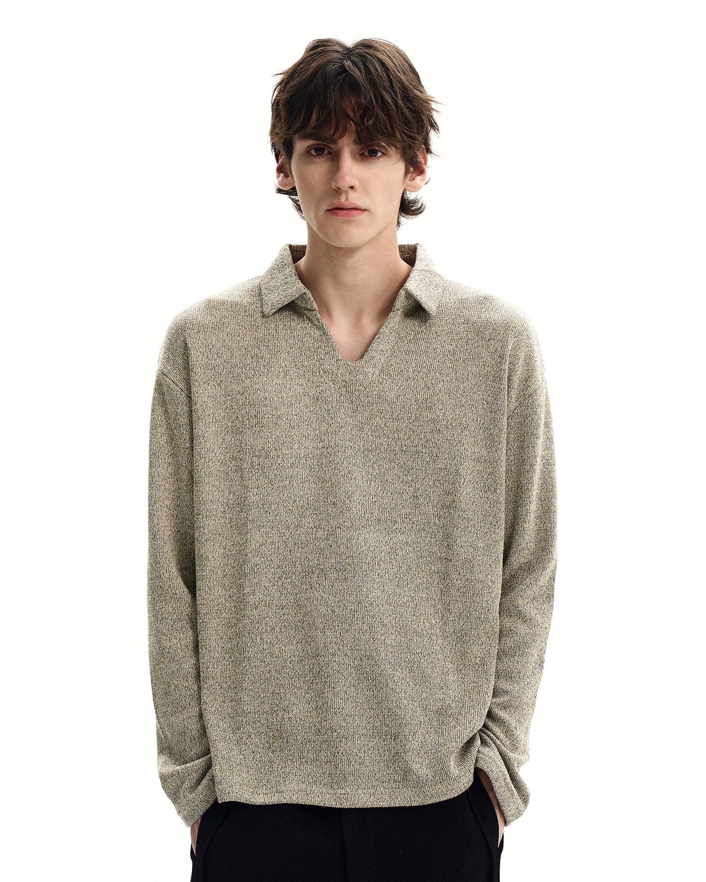 Maglione Uomo Polo in Maglia di Lana