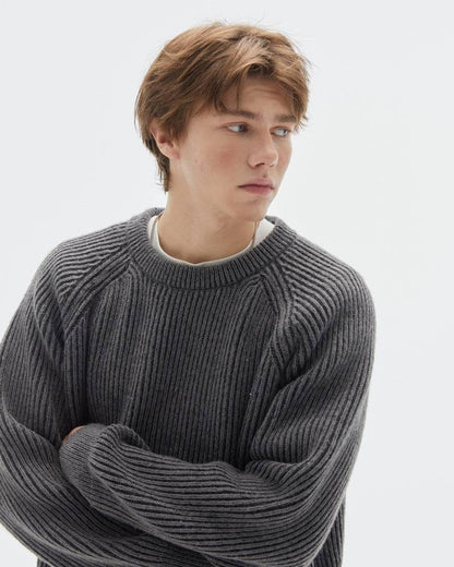 Maglione Uomo Girocollo a Coste