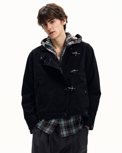Giubbotto Uomo con Alamari in Cotone Washed