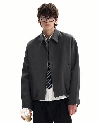 Giubbotto Uomo con Zip in Misto Lana