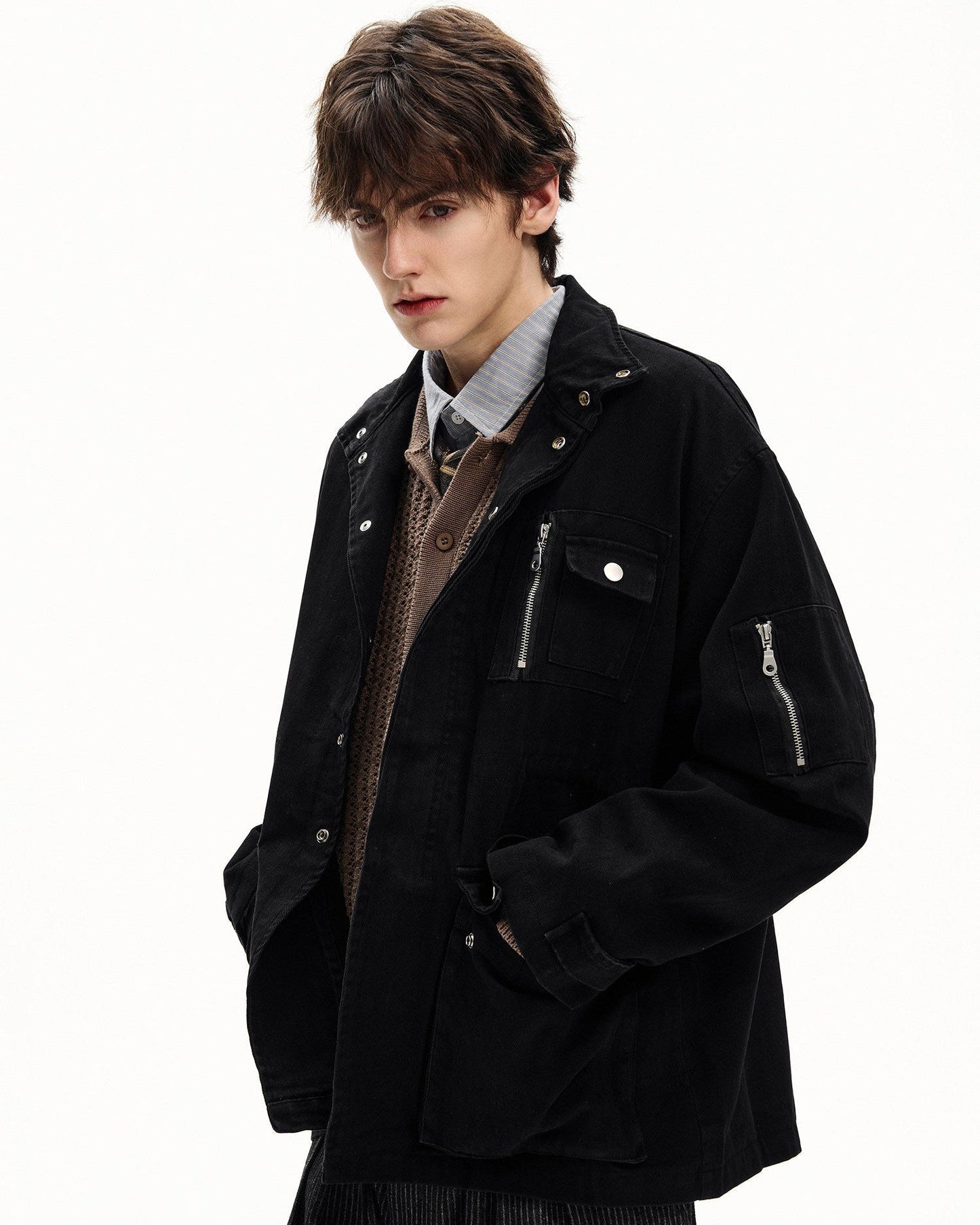 Field Jacket Uomo Utility in Cotone Washed