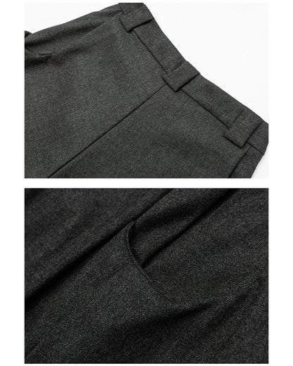 Pantaloni Larghi Uomo con Pinces in Misto Lana