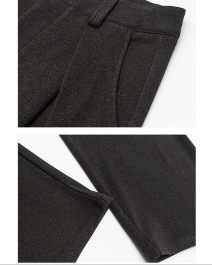 Pantaloni Larghi Uomo con Doppie Pinces in Misto Lana