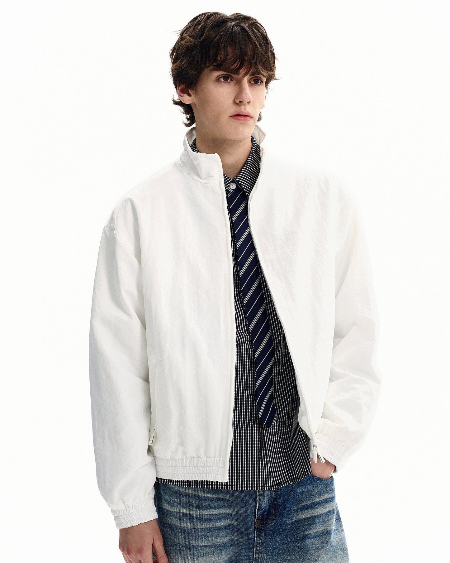 Giubbotto Uomo Antivento con Zip in Nylon