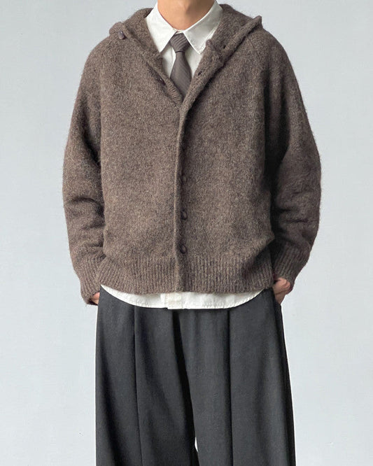 Cardigan Uomo Collo Alto in Lana