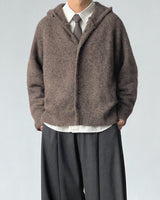 Cardigan Uomo con Cappuccio in Misto Lana