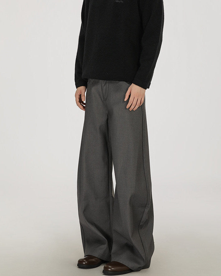 Pantaloni Larghi Uomo in Lana e Viscosa