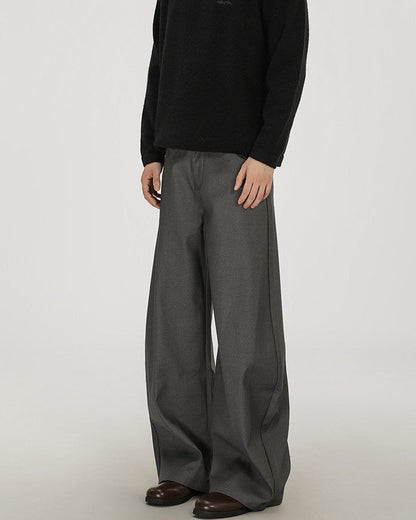 Pantaloni Larghi Uomo in Lana e Viscosa