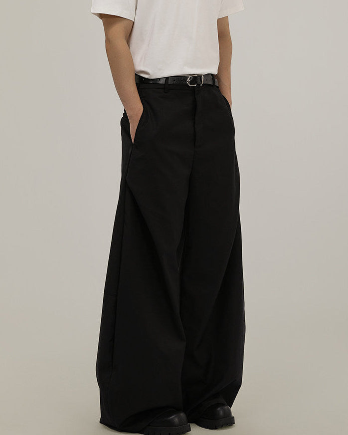 Pantaloni Larghi Uomo Sartoriali con Drappeggio