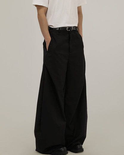 Pantaloni Larghi Uomo Sartoriali con Drappeggio