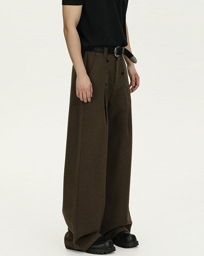 Pantaloni Larghi Uomo in Lana Vergine