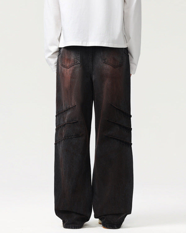 Jeans Uomo Dritti Effetto Consumato
