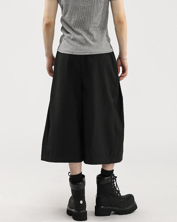 Pantaloni Larghi Uomo Cropped con Pinces