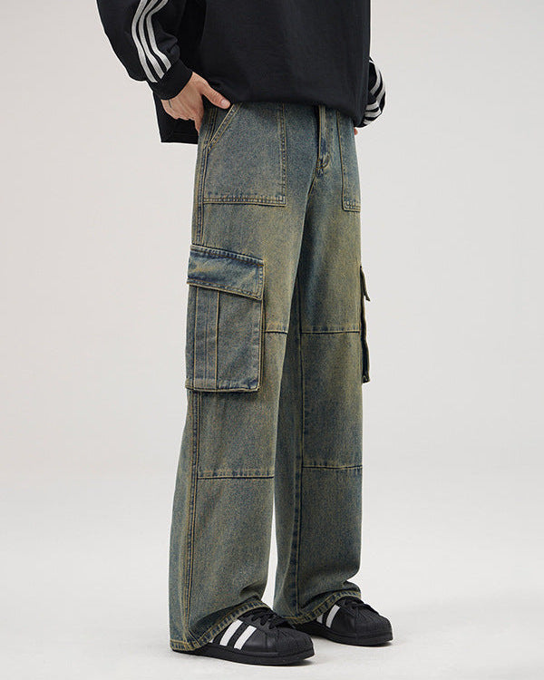 Jeans Uomo Cargo Effetto Vintage