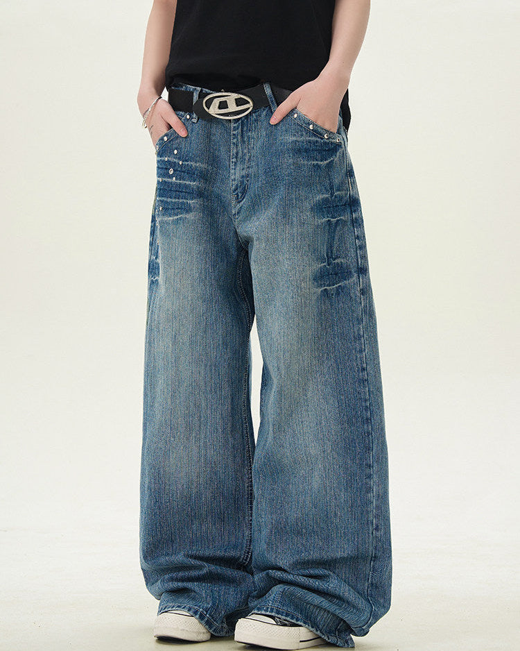 Jeans Larghi Uomo Dritti Vintage