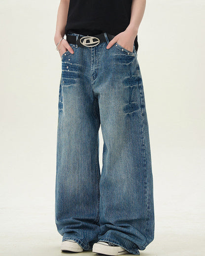 Jeans Larghi Uomo Dritti Vintage