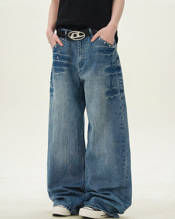 Jeans Larghi Uomo Dritti Vintage