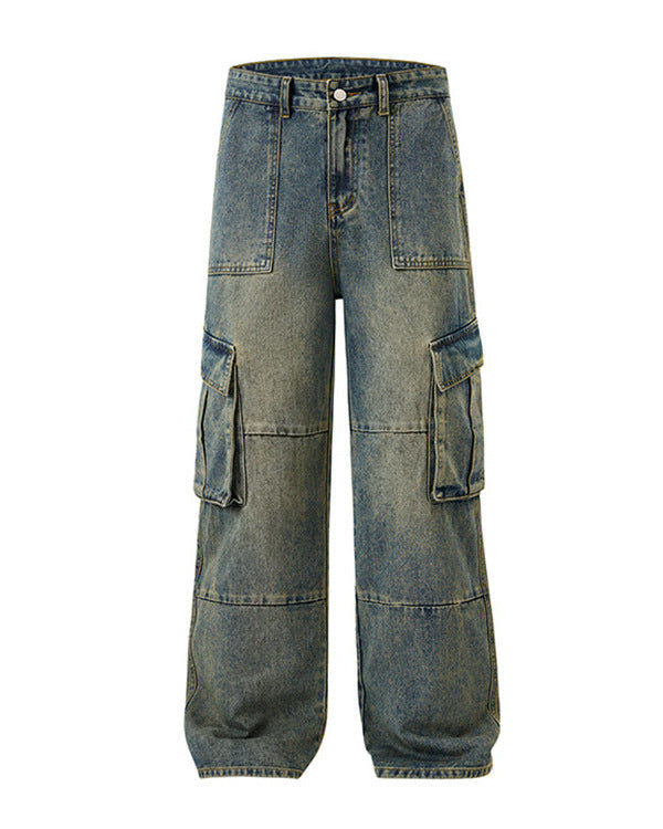 Jeans Uomo Cargo Effetto Vintage
