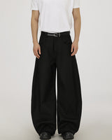 Pantaloni Larghi Uomo in Lana e Viscosa