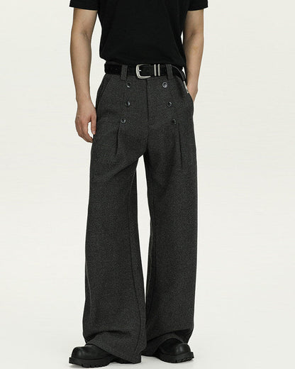 Pantaloni Larghi Uomo in Lana Vergine