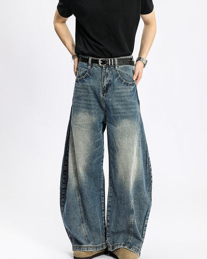 Jeans Larghi Uomo Washed Elasticizzati