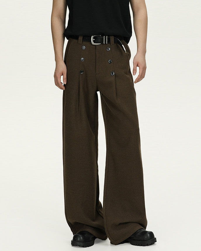 Pantaloni Larghi Uomo in Lana Vergine