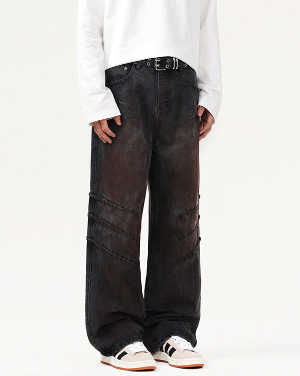 Jeans Uomo Dritti Effetto Consumato