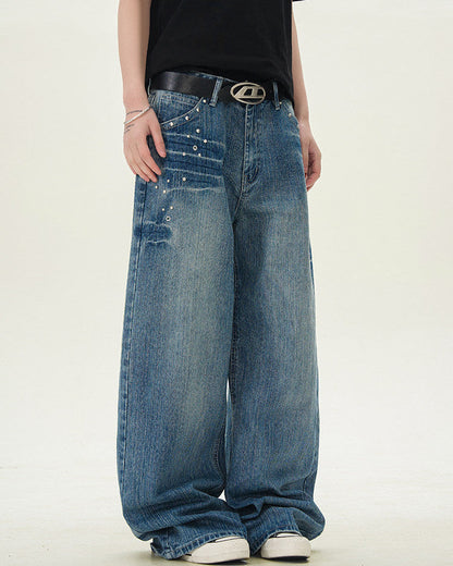 Jeans Larghi Uomo Dritti Vintage