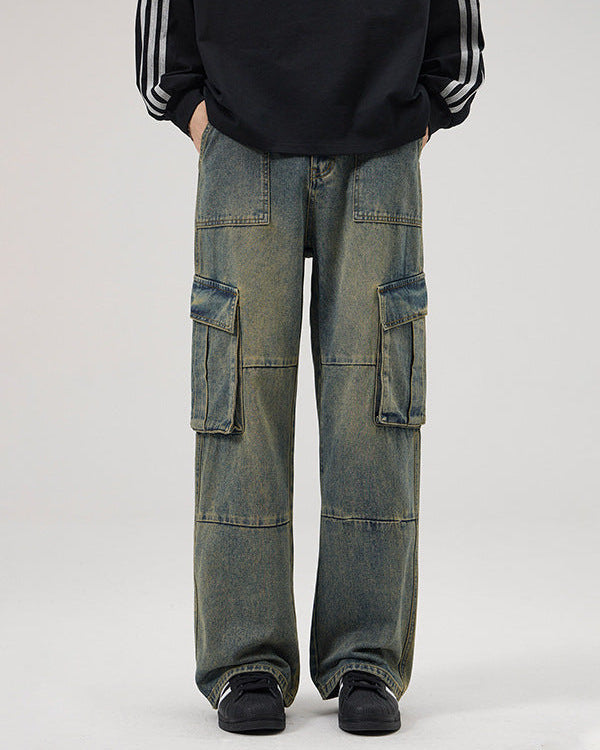 Jeans Uomo Cargo Effetto Vintage