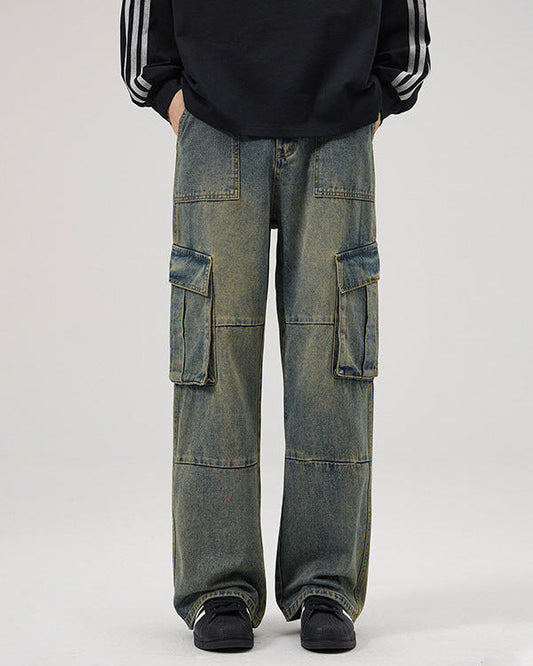 Jeans Uomo Cargo Effetto Vintage