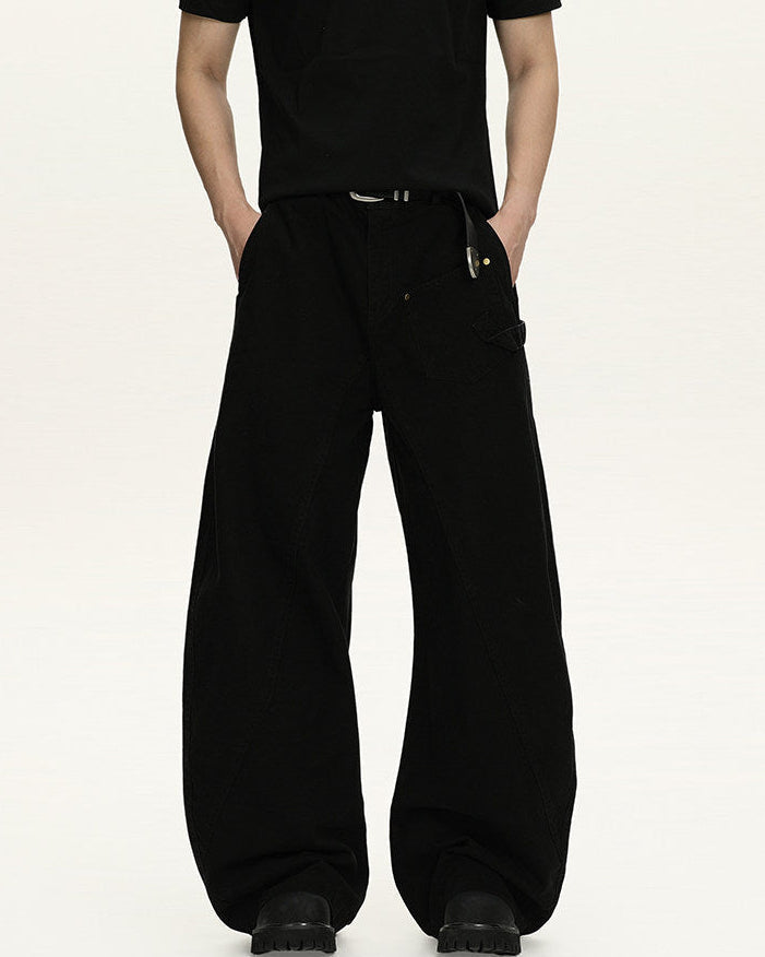 Pantaloni Larghi Uomo Utility in Cotone