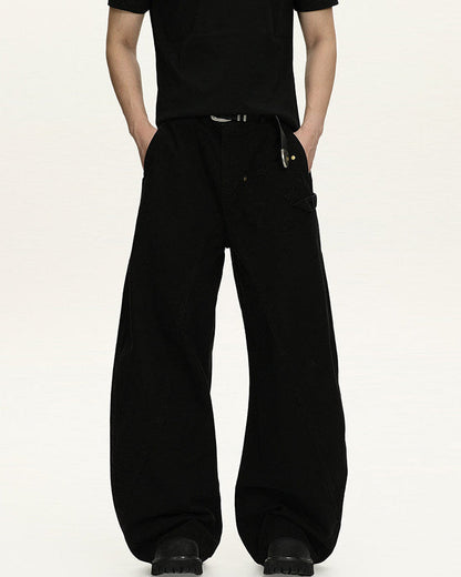 Pantaloni Larghi Uomo Utility in Cotone