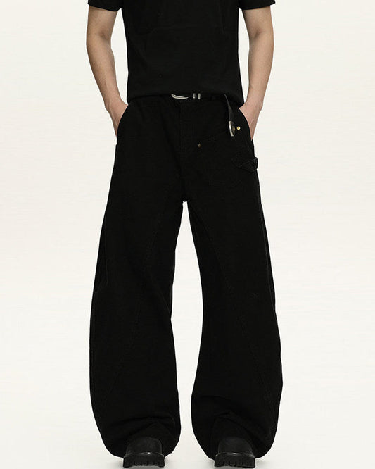Pantaloni Larghi Uomo Utility in Cotone