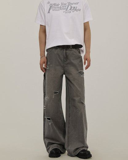 Jeans Uomo Cargo Strappati