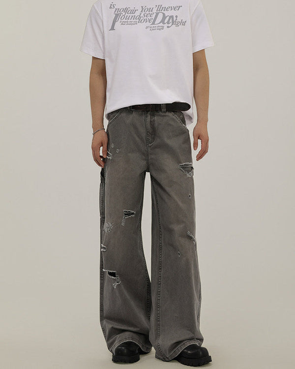 Jeans Uomo Cargo Strappati