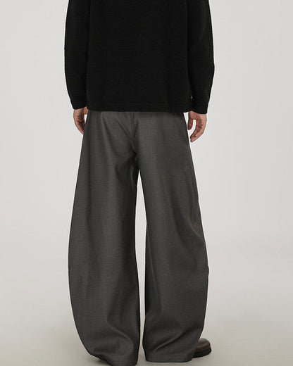 Pantaloni Larghi Uomo in Lana e Viscosa
