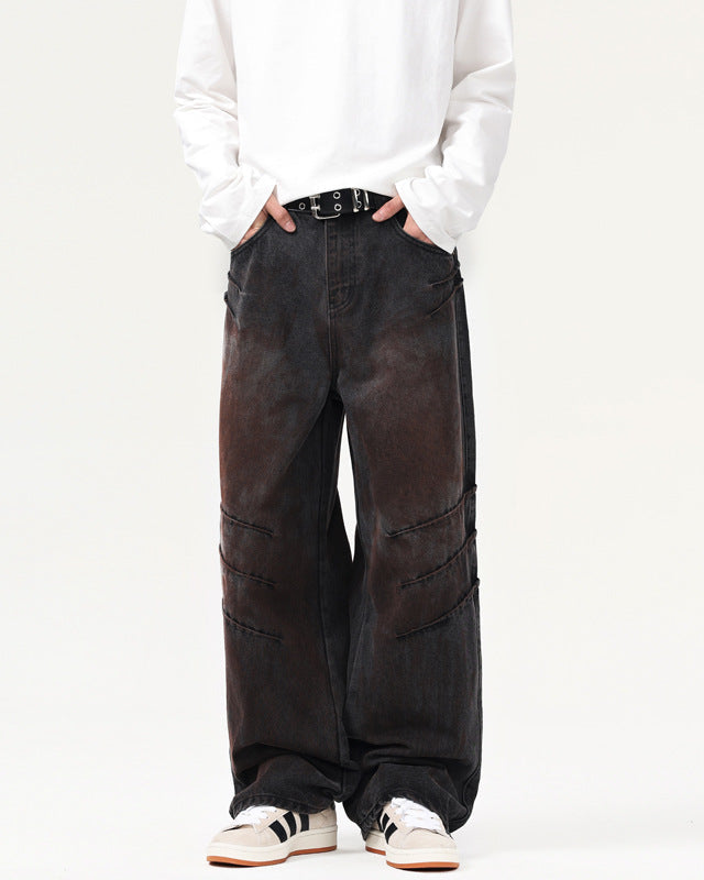 Jeans Uomo Dritti Effetto Consumato