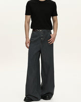 Jeans Larghi Uomo Washed in Cotone