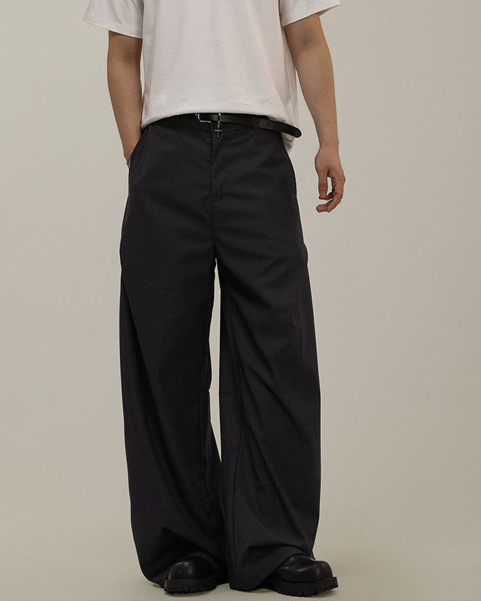 Pantaloni Larghi Uomo Sartoriali con Drappeggio